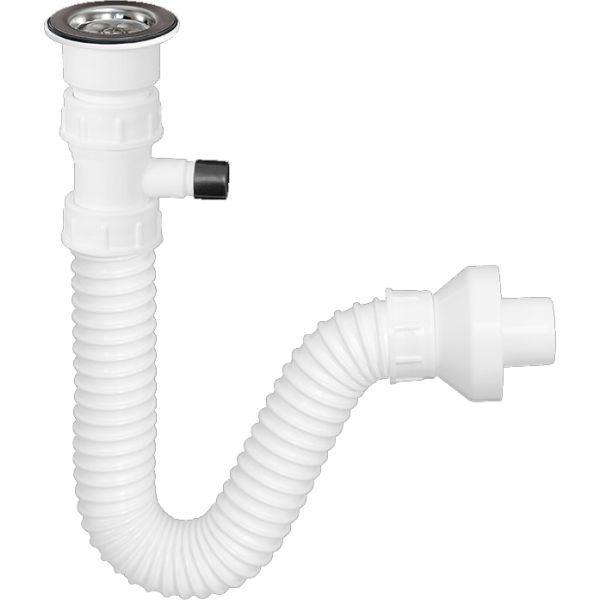 Texo flexibilis mosdószifon 5/4-40mm mosógép beköt. leeresztővel S00019