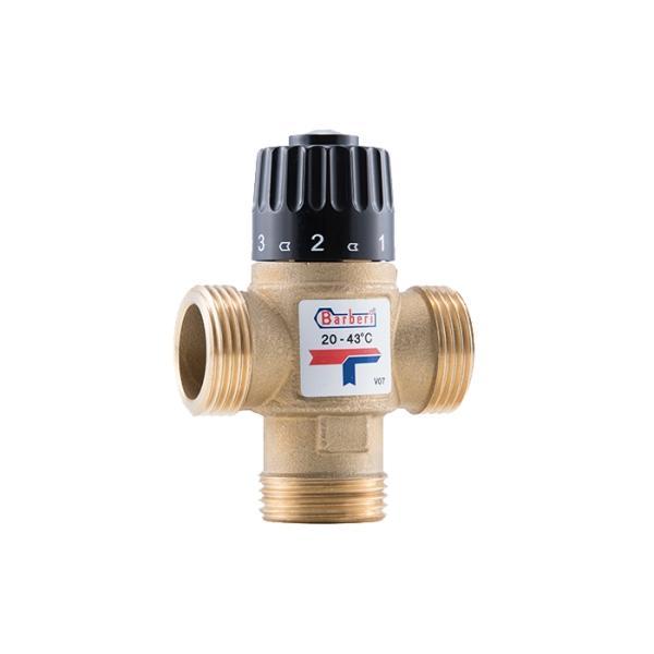 Barberi V07M250BA Termosztatikus 3 járatú keverőszelep réz 1 KM ('L'; kvs:2,5; 20-43C)