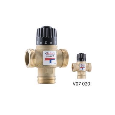 Barberi V07M20NAB Termosztatikus 3 járatú keverőszelep 3/4 KM ('L'; kvs:1,6; 35-60C)